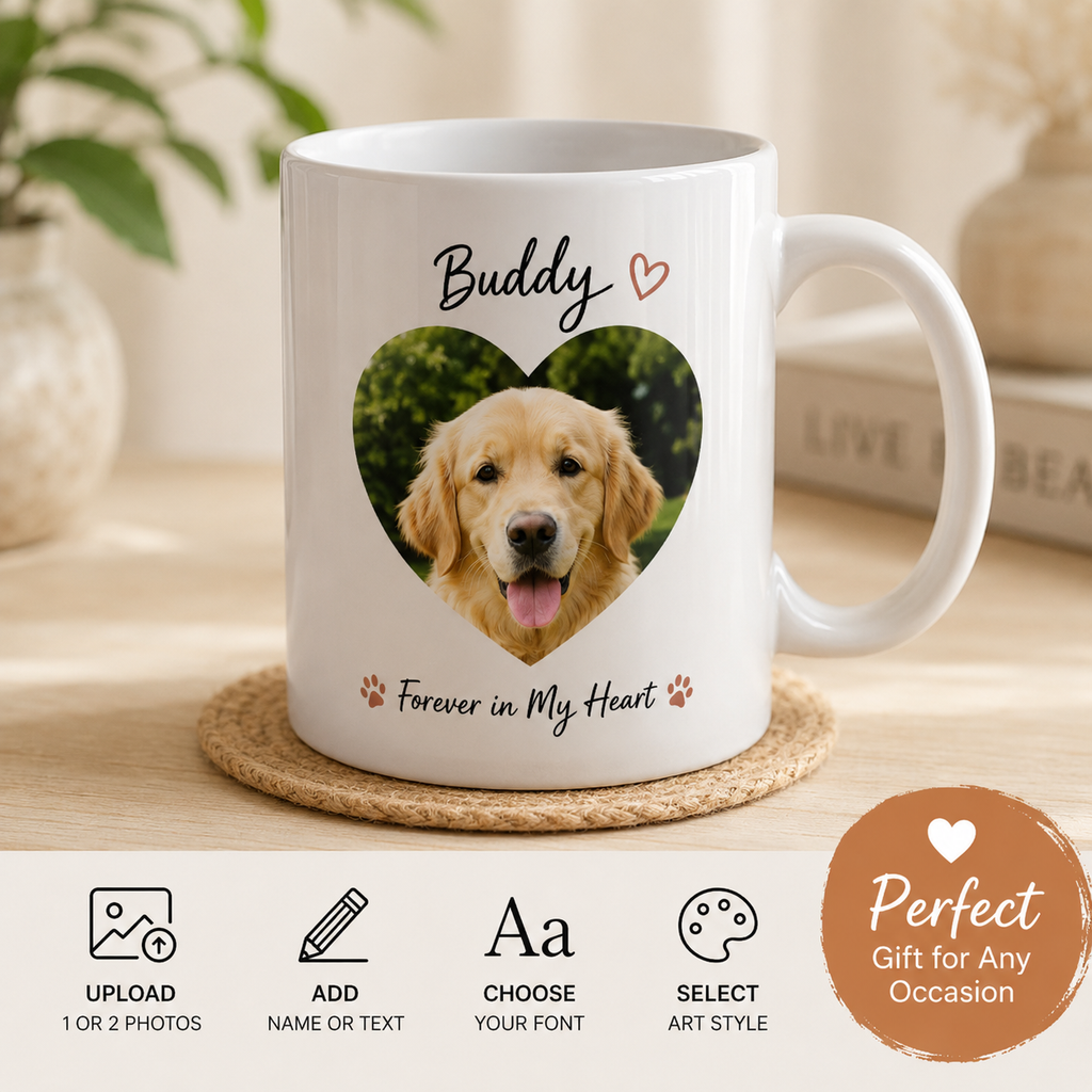 Custom Photo Mug 11oz | Personalized Coffee Mug with Your Photo & Name