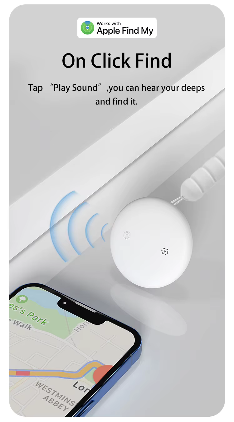 2-Pack Apple Find My Tracker Tag – Bluetooth Luggage Tracker & Key Finder for iPhone, Bags, Wallets, Pets & Travel