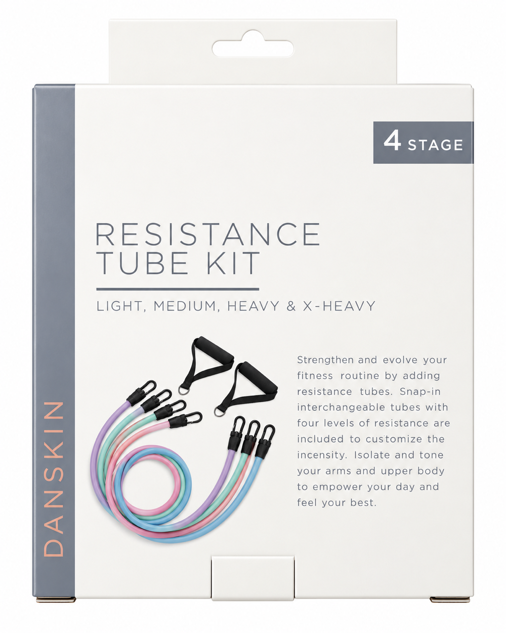 Danskin 4-Stage Resistance Tube Kit with Handles – Full Body Workout Set