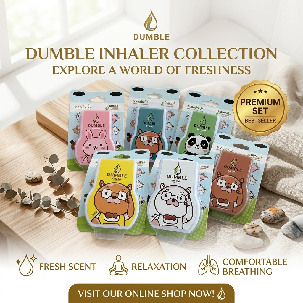 (Pack of 6) Dumble Thai Herbal Inhaler – Cute Portable Aromatherapy Inhaler